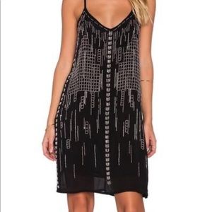 Chloe Oliver black beaded gold dress small
